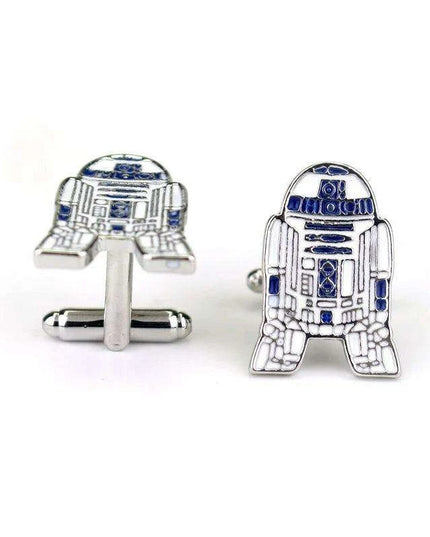 R2-D2 Movie-Inspired Cufflinks: Stylish Alloy Accessories for Star Wars Enthusiasts