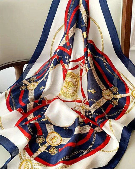 Elegant Satin Square Shawl Hijab: Luxurious 70x70cm Bandana for Women