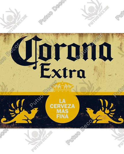 Retro Beer Sign Metal Wall Decor - Timeless Home Bar and Garage Accent