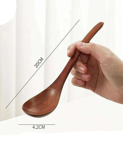 Elegant Japanese Artisan Wooden Soup Spoon with Extended Handle for Fine Dining
