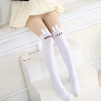 Adorable Kawaii Bear Print Tights for Kids - Cozy Pantyhose with Whimsical Knee Designs