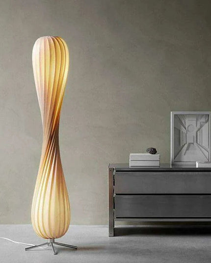 Wabi Sabi Aesthetic Wooden Floor Lamp: Chic Lighting Solution for a Serene Home