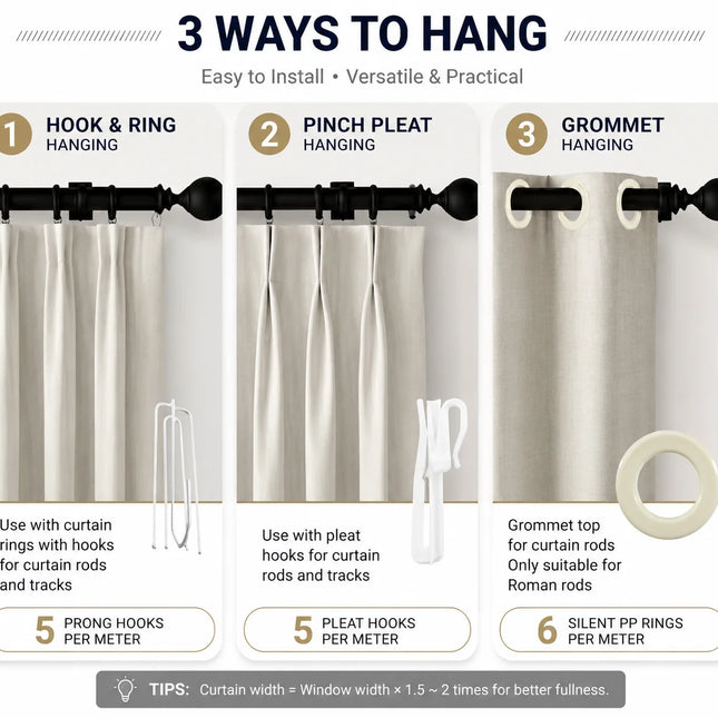 Double-Sided Blackout Curtains – Soundproof & Washable