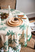 Refined Green Floral Cotton Linen Table Cover