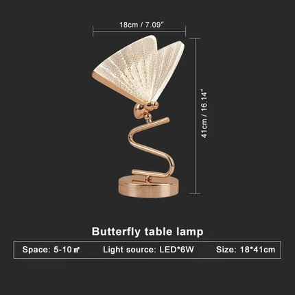 Butterfly Iron Art Lamp — Table & Floor, Luxury Crystal Design