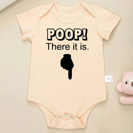"Poop There It Is!" Funny Cotton Infant Romper - Unisex Baby Onesie