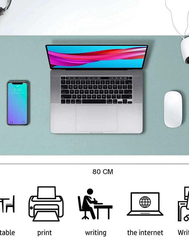 Premium Extra-Large Waterproof PU Leather Desk Protector - Multi-Purpose Mouse Pad for Office & Gaming with Anti-Slip Base