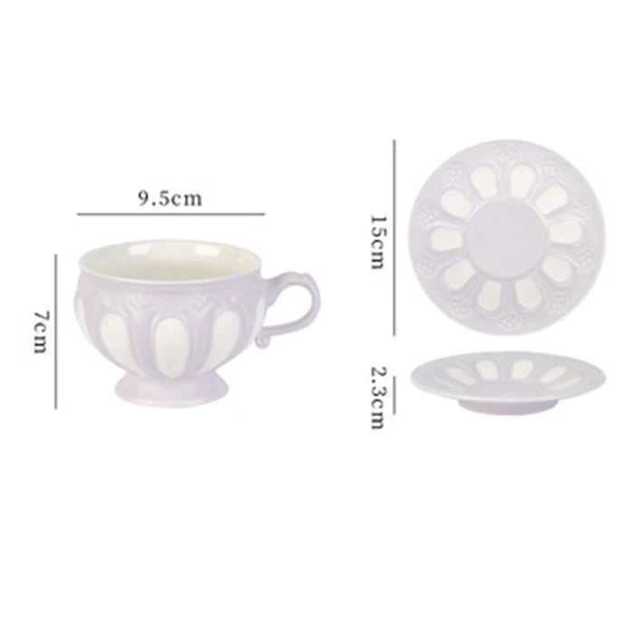 Vintage Ceramic Tea Set with Exquisite Patterns and Fine Craftsmanship for Elegant Tea Times