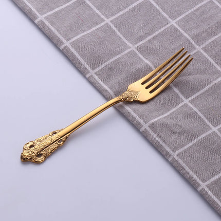Gold Vintage Stainless Steel Cutlery, Individual Pieces | Très Elite
