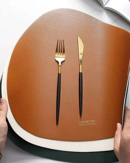 Luxe PU Leather Dining Ensemble - Chic Tableware Collection