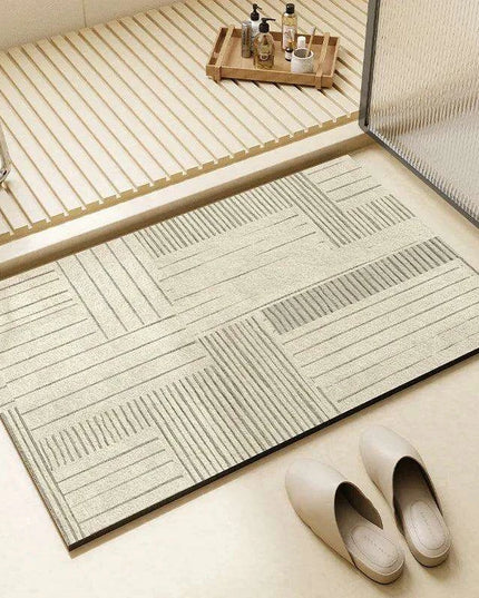 Chic Diatomite Bath Mat Set - Stylish Water-Absorbing Toilet Ensemble