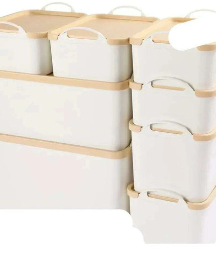 Versatile 8-Piece White Plastic Storage Bins Set for Ultimate Organization