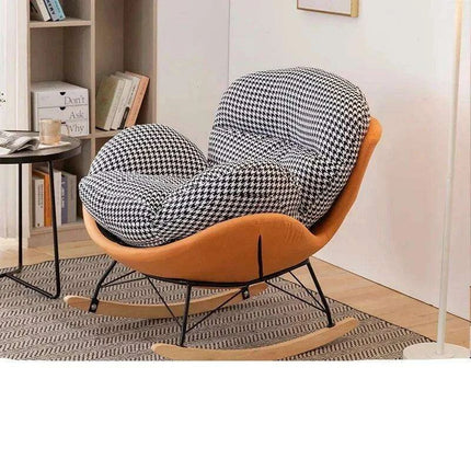 Plush Velvet Nordic Rocking Chair - Elegant Lounge Seating for Ultimate Relaxation
