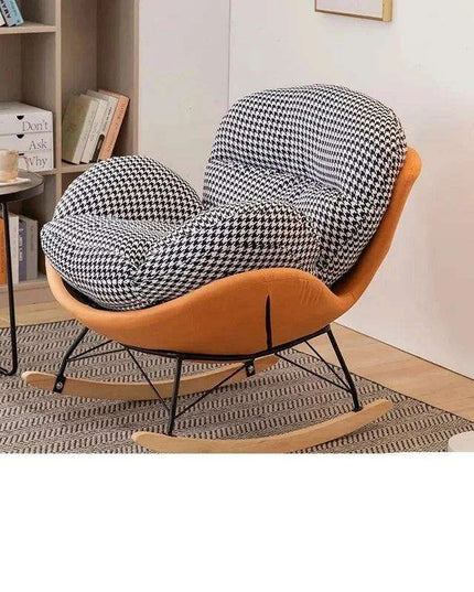 Plush Velvet Nordic Rocking Chair - Elegant Lounge Seating for Ultimate Relaxation