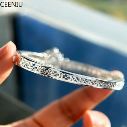 Luxury Moissanite Open Bangles 925 Sterling Silver GRA Certified Lab Diamonds Bracelets for Women Party Fine Jewelry Gifts luxury-moissanite-open-bangles-925-sterling-silver-gra-certified-lab-diamonds-bracelets-for-women-party-fine-jewelry-gifts
