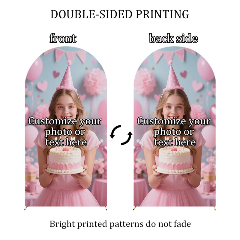 Customizable Arched Photo Backdrop Cloth for Events