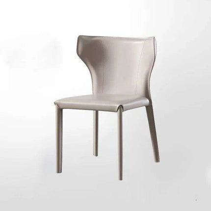 Italian Saddle Leather Dining Chair - Nordic Minimalist Charm