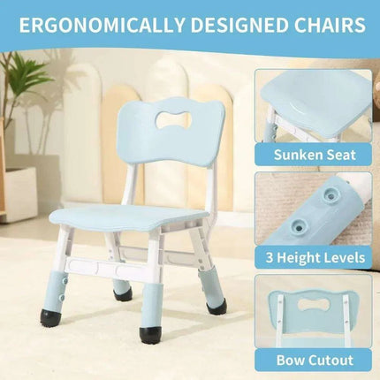 Adjustable Kids Study Desk and Chair Combo - Durable, Space-Saving Furniture for Ages 3-10