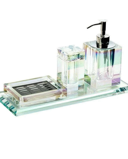 Sophisticated Square Hotel Glass Soap Dispenser with Polished Silver Pump for Contemporary Bathrooms