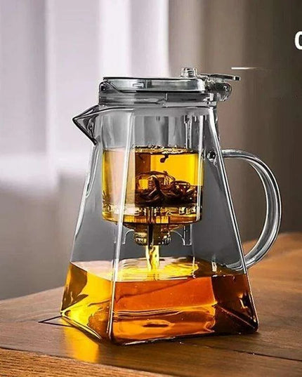Sophisticated 750ml Glass Teapot Set with Effortless Pouring and Detachable Filter - Includes Matching Cups
