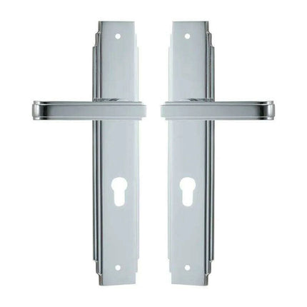 Luxurious PVD Gold and Chrome Double Lever Door Handle Set for Bedrooms and Bathrooms