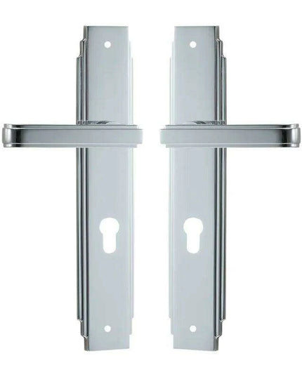 Luxurious PVD Gold and Chrome Double Lever Door Handle Set for Bedrooms and Bathrooms