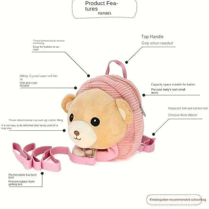 Charming Toddler Animal Backpack with Safety Leash for Secure Adventures