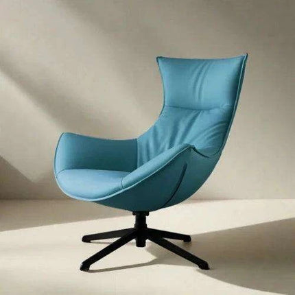 Scandinavian Luxe Leather Lounge Chair - Chic Comfort for Modern Interiors