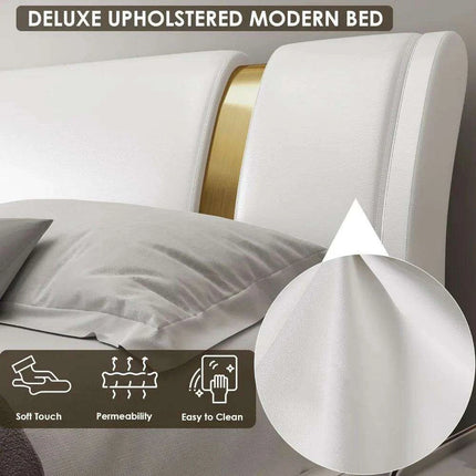 Elegant Golden Upholstered Adjustable Bed Frame