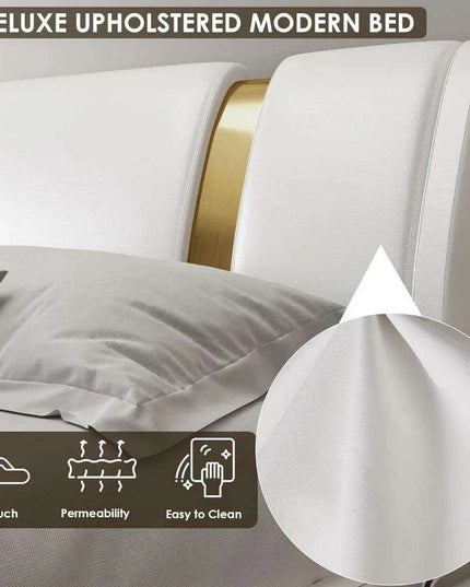 Elegant Golden Upholstered Adjustable Bed Frame