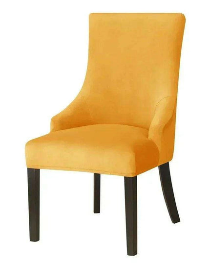 Luxe Stretch Velvet Slipcovers for High-Back Sloping Arm Chairs - Elegant Furniture Protection for Home and Events