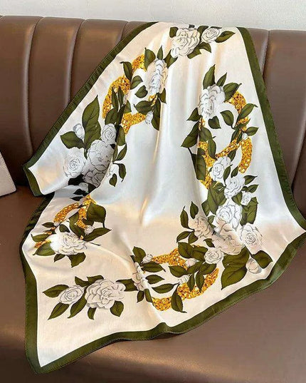 Elegant Satin Square Shawl Hijab: Luxurious 70x70cm Bandana for Women