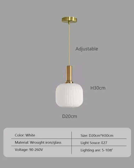 Scandinavian-Inspired Minimalist Glass LED Pendant Lights - Elegant Japanese Design for Home Interiors