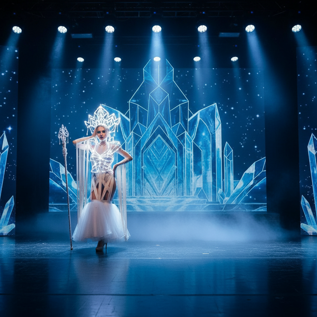 Illuminated Glamour LED Headpiece Ensemble for Women Celebrants and Performers