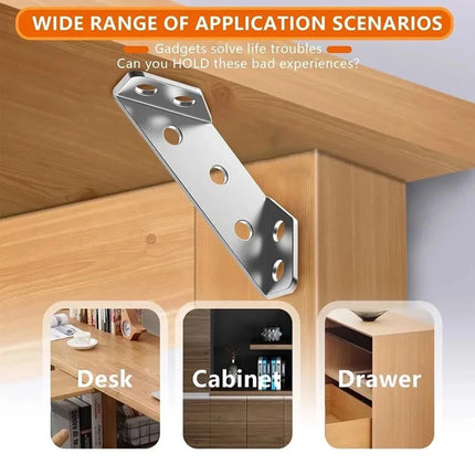 Thickened Stainless Steel 90° Angle Bracket — Furniture & Cabinet Connector