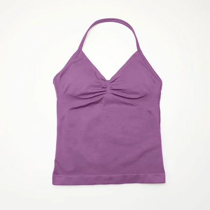 NCLAGEN Women's Longline Strappy Yoga Vest with Open Back for Fitness