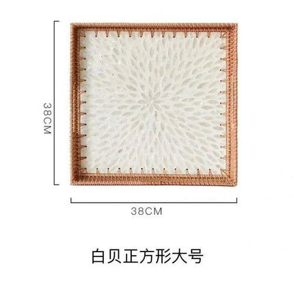 Vibrant Artisan Seashell Rattan Bowl - Handcrafted Storage Solution with Natural Elegance