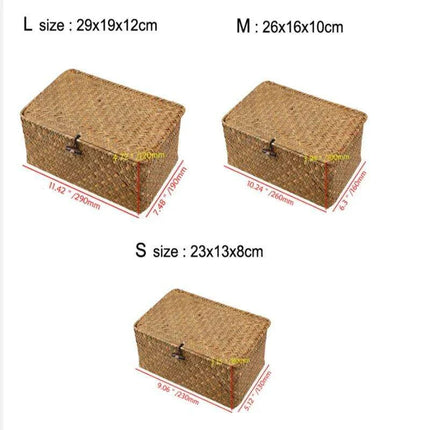 Sustainable Handwoven Seagrass Organizer Basket: Eco-Friendly Storage Solution