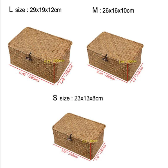 Seagrass Eco-Friendly Storage Basket: Handcrafted Organizer with Lid
