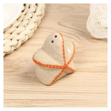 Whimsical Starfish Ceramic Salt and Pepper Shakers - Nautical Kitchen Decor