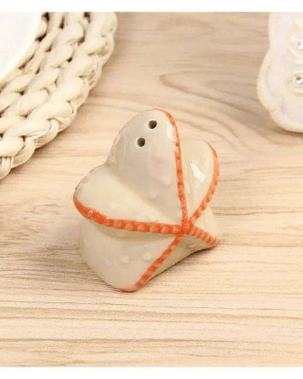 Whimsical Starfish Ceramic Salt and Pepper Shakers - Nautical Kitchen Decor