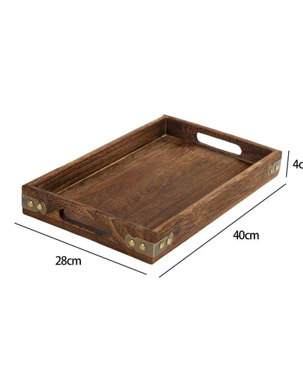 Charming Rustic Wood Serving Tray with Comfortable Handles - Ideal Multi-Purpose Centerpiece for Every Gathering