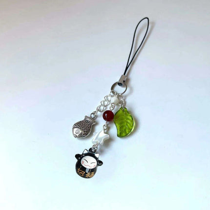 Enchanting Black Cat Bell Keychain | Handmade Lucky Phone Charm