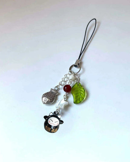 Enchanting Black Cat Bell Keychain | Handmade Lucky Phone Charm