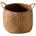 Rustic Seagrass Desktop Organizer and Storage Basket for Home Decor