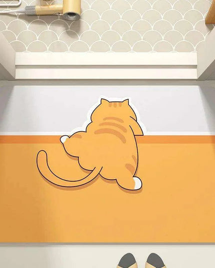 Cartoon-Inspired Diatomite Quick-Drying Bath Mat - Fun and Functional Home Rug