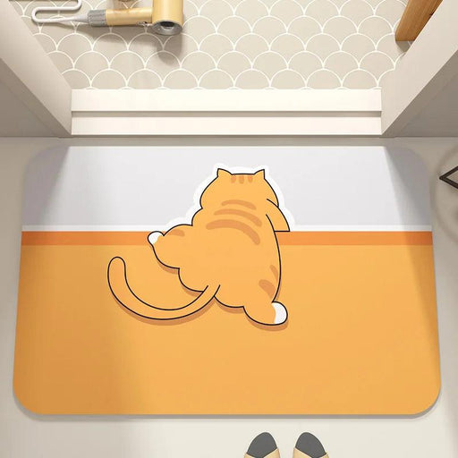 Cartoon-Inspired Diatomite Quick-Drying Bath Mat - Fun and Functional Home Rug