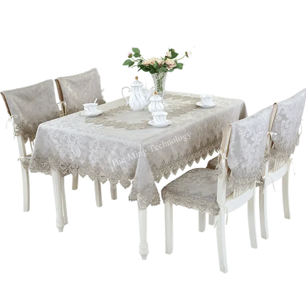 European Luxury Embroidered Tablecloth Dining Cover Polyester