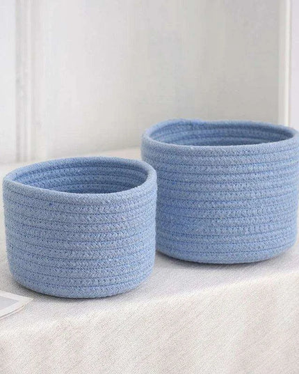 Stylish Handwoven Cotton Rope Basket for Home Organization and Storage