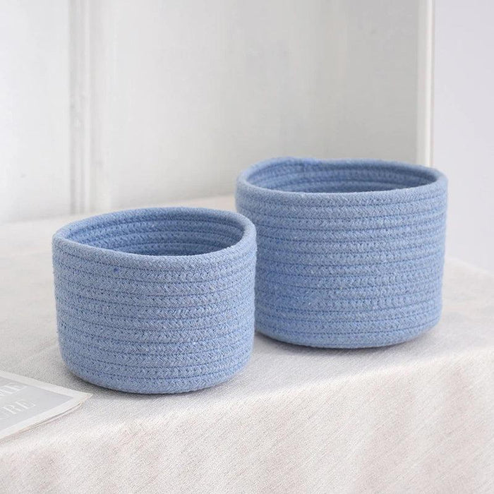 Stylish Handwoven Cotton Rope Basket for Home Organization and Storage